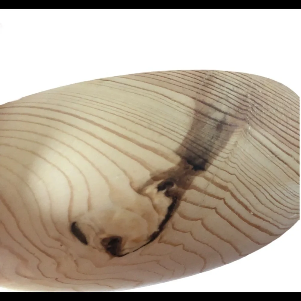 Handmade Natural Wood Grain Minimalist Bowl 8”X3”  Signed Initial WI Artist